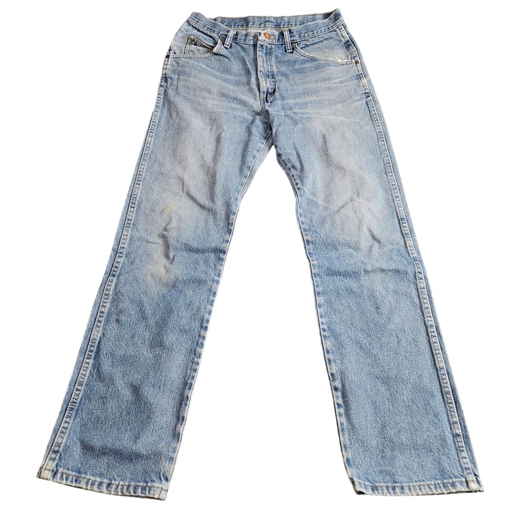 Vintage Wrangler Jeans 32x32 Light Wash Regular Fit Faded Denim Penny Button